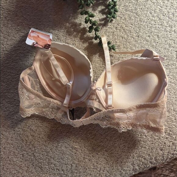 NWT Rene Rofe Lace Padded Bra in Cream - Picture 6 of 9